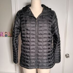 North Face Thermoball Womens Hooded Parka Puffer Jacket Black Size Large